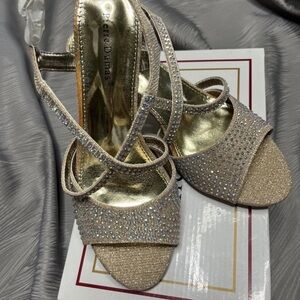 Pierre Dumas Women's Glittering Gold Strappy Heels